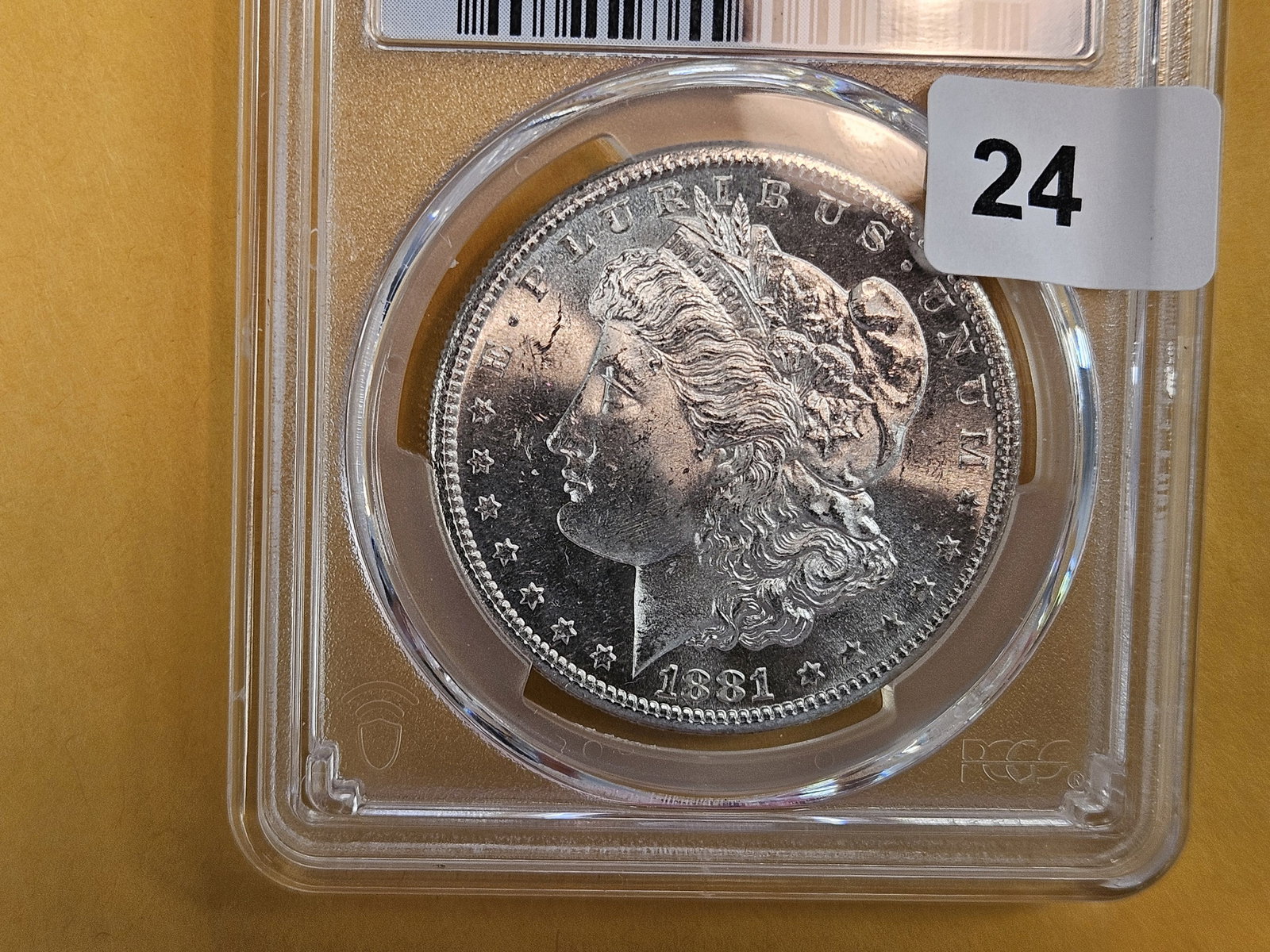 PCGS 1881-S Morgan Dollar in Mint State 63: Another one with nice reflectivity