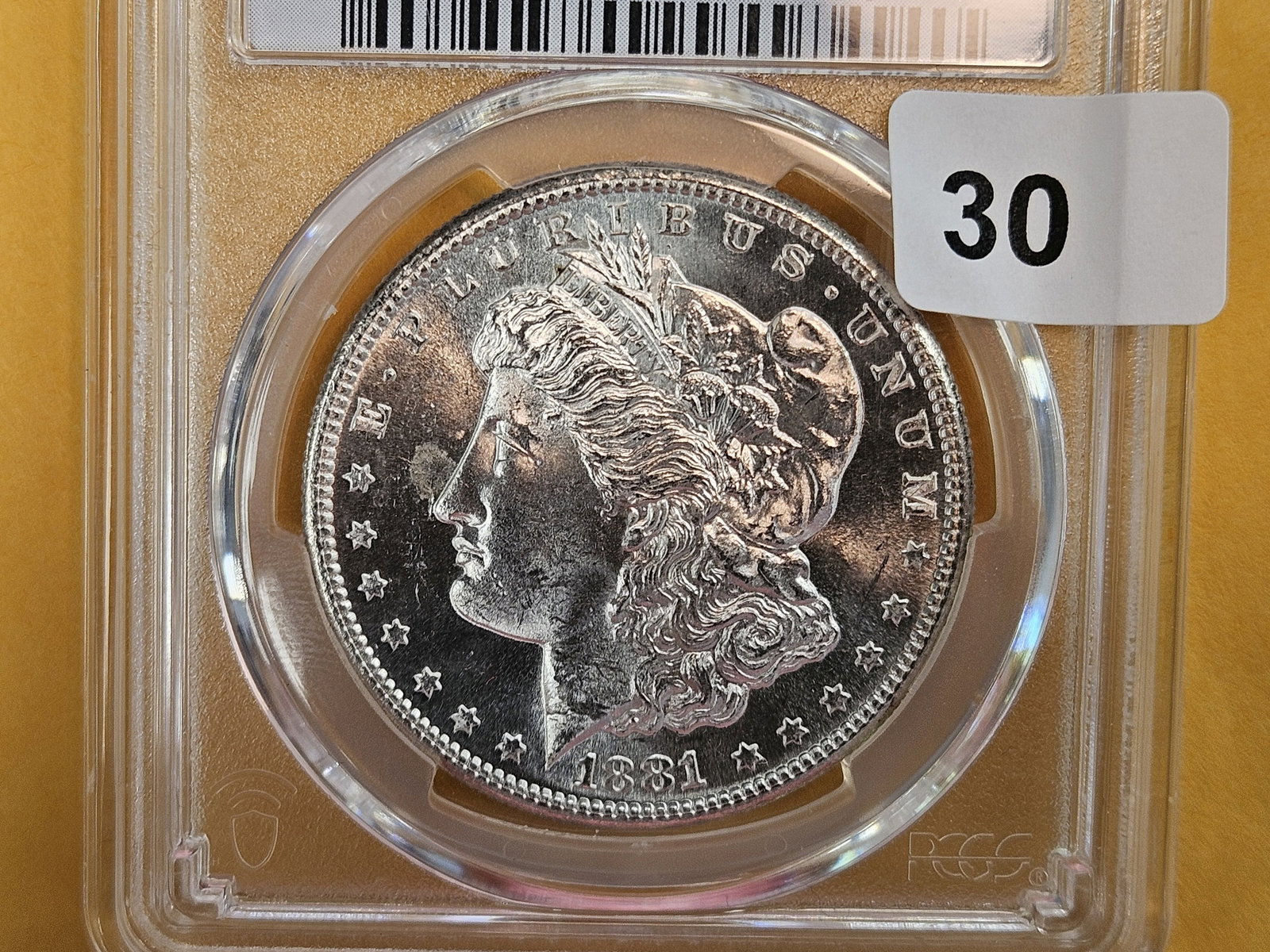 PCGS 1881-S Morgan Dollar in Mint State 63 (1 of 3)