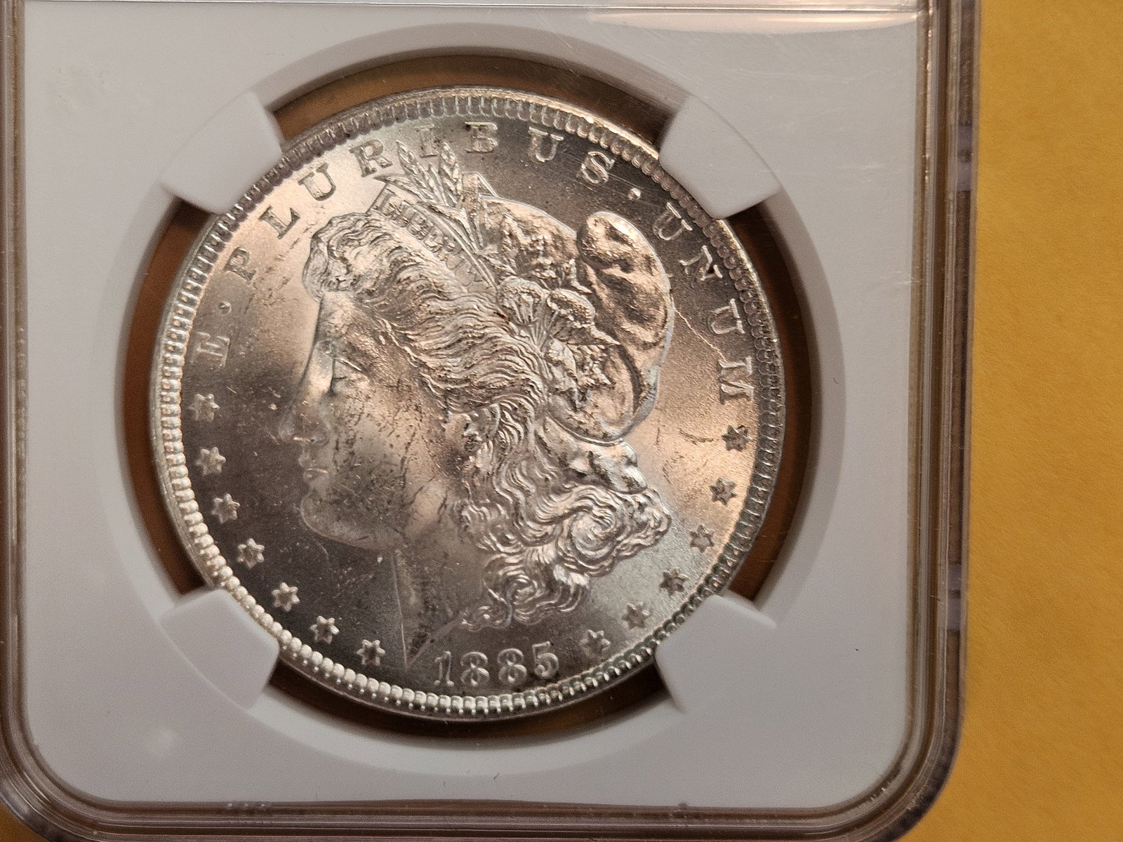 NGC 1885 Morgan Dollar in Mint State 63 (1 of 3)