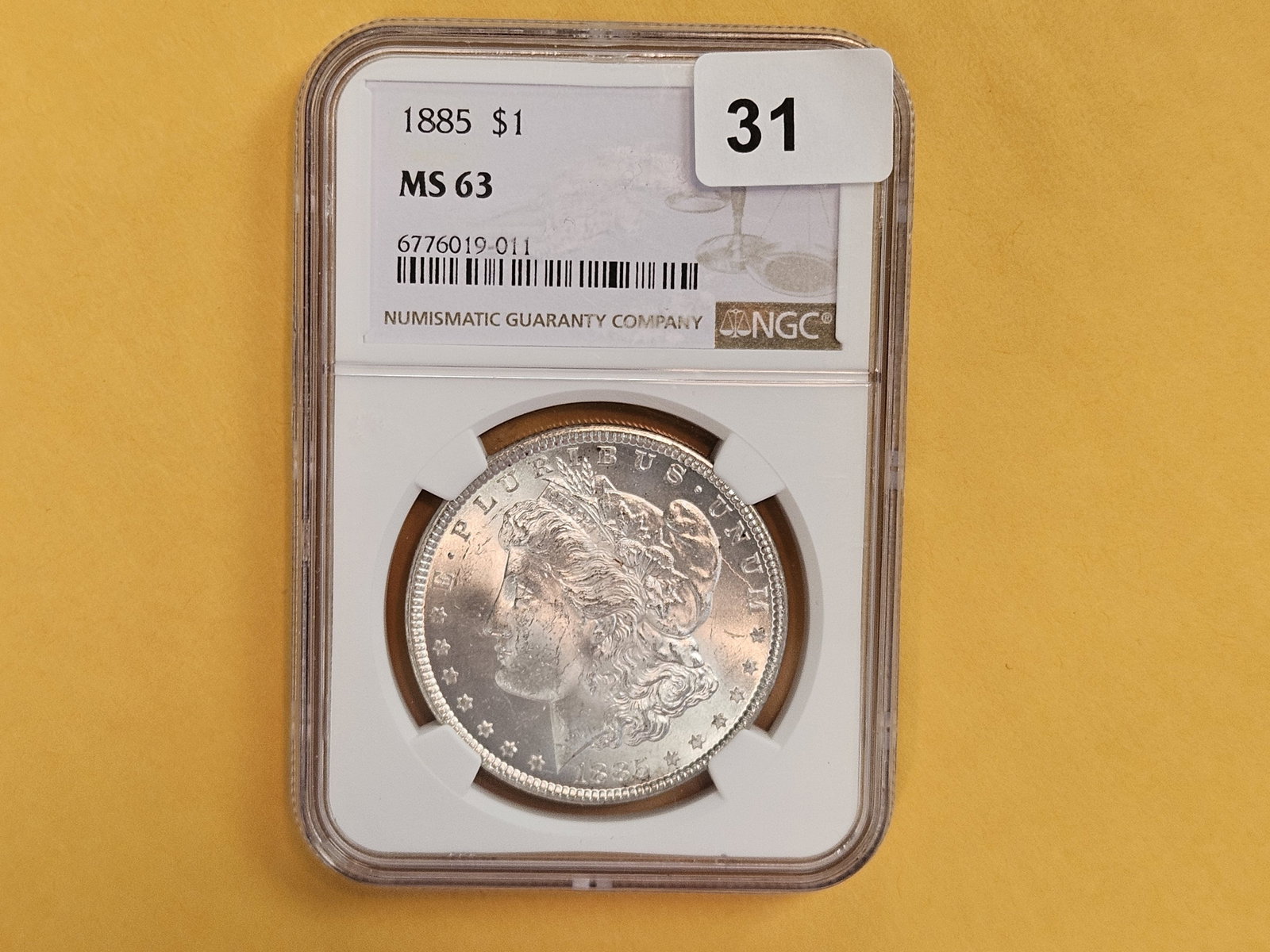 NGC 1885 Morgan Dollar in Mint State 63 - 2