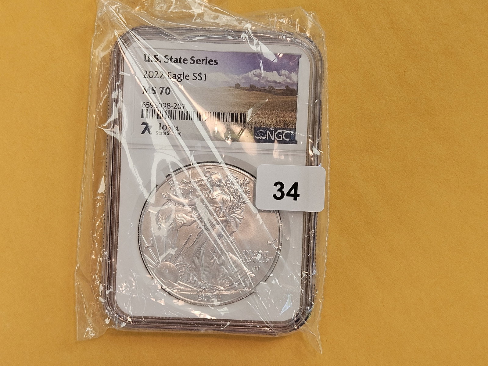 PERFECT! NGC 2022 American Silver Eagle in Mint State 70: Perfect Grade. Iowa