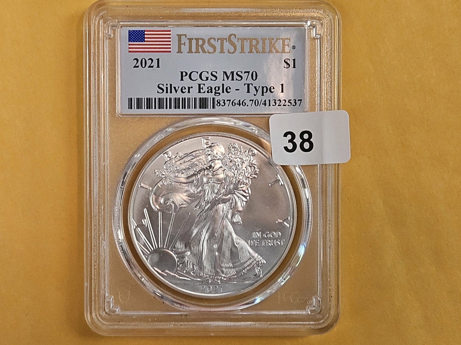 PERFECT! PCGS 2021 American Silver Eagle in Mint State 70 (1 of 2)
