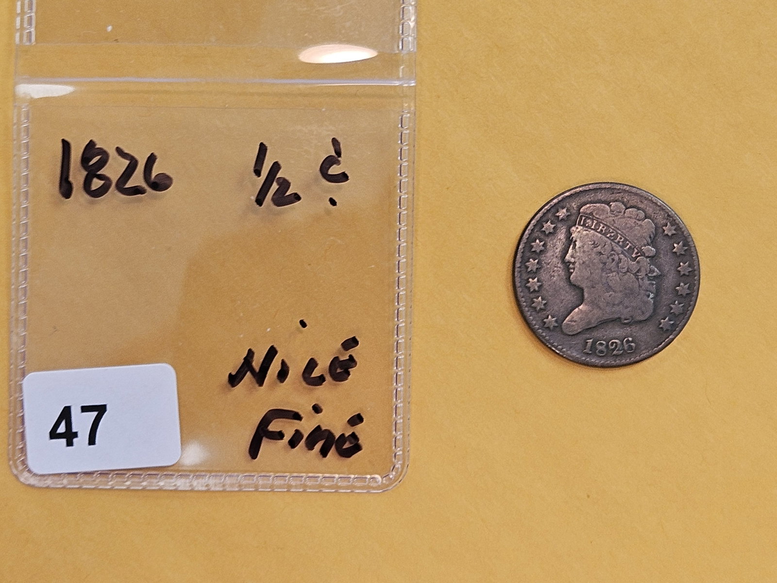1826 Classic head Half Cent in Fine - 2