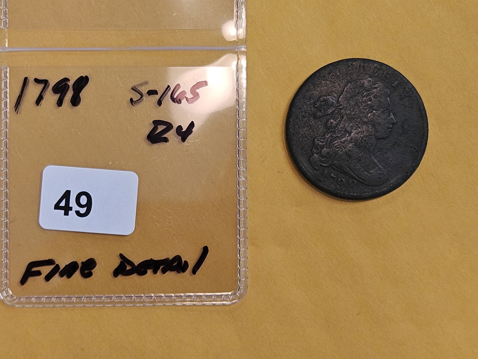 1798 Draped Bust Large Cent in Fine - details - 2