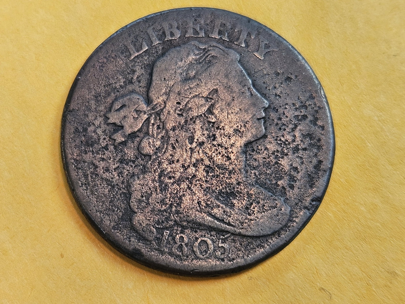 1805 Draped Bust large Cent in Fine - details: Just a little light surface issue