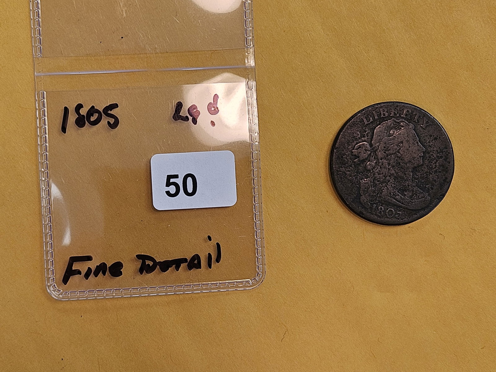 1805 Draped Bust large Cent in Fine - details - 2
