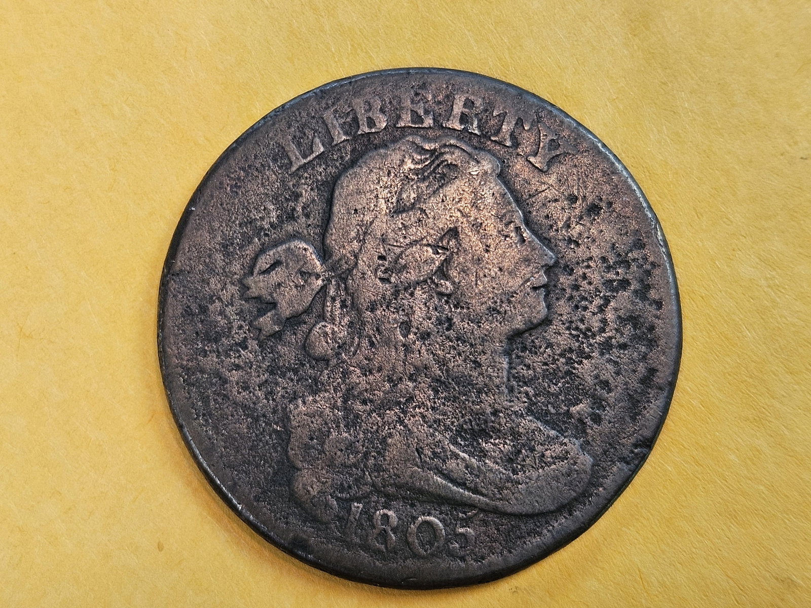1805 Draped Bust large Cent in Fine - details - 3