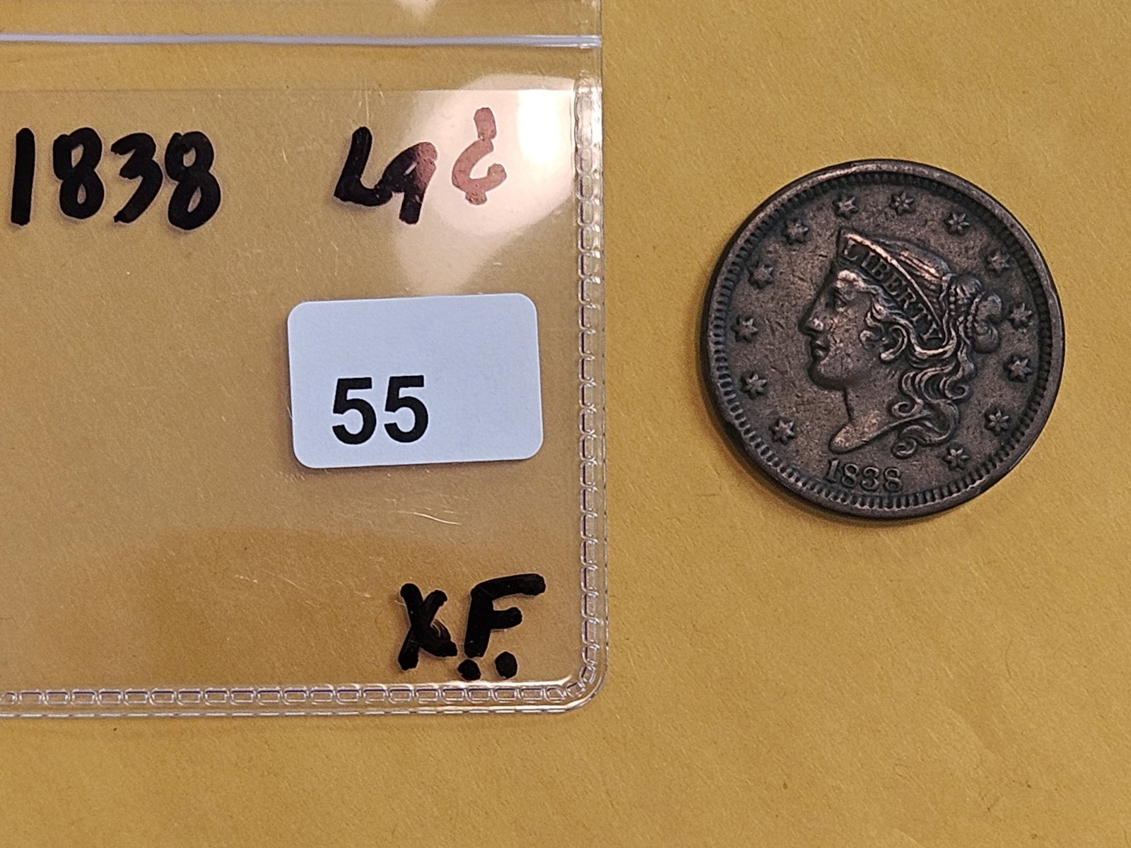 1838 Large Cent in Extra Fine - 2
