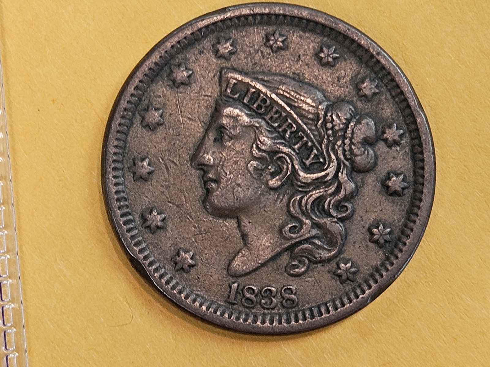 1838 Large Cent in Extra Fine - 3