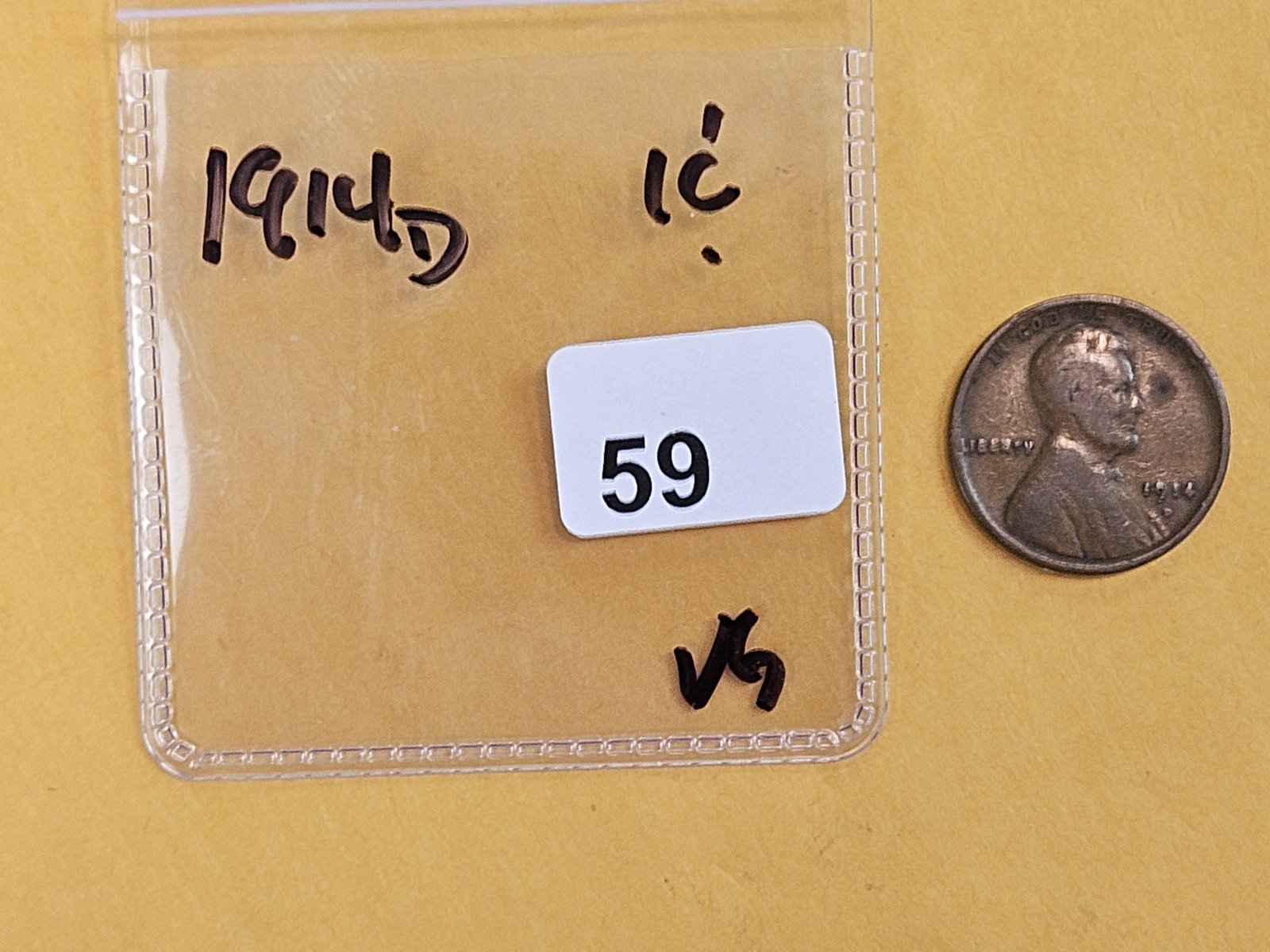 * Semi-key 1914-D Wheat Cent in Very Good - 2
