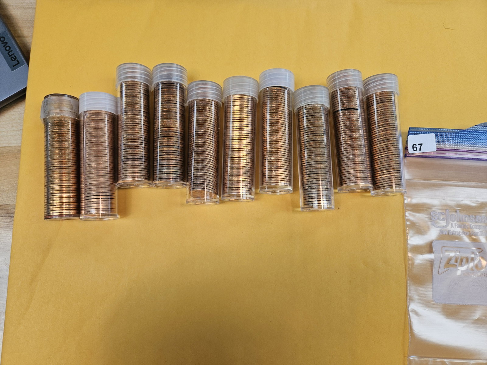 TEN mixed Rolls of Brilliant Uncirculated Lincoln cents - 2