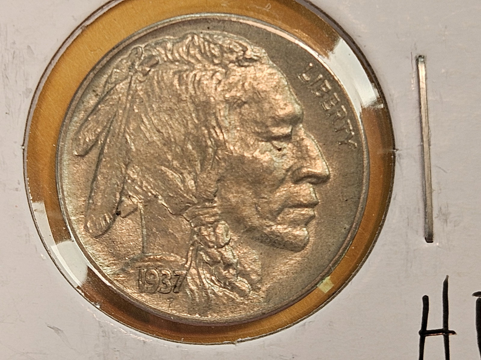 Brilliant Uncirculated 1937-S Buffalo Nickel: Nice luster