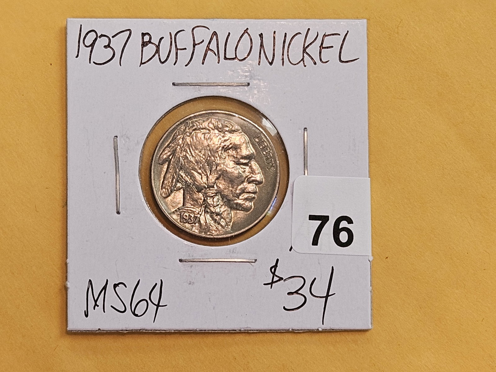 Very Choice Brilliant Uncirculated 1937 Buffalo Nickel - 2