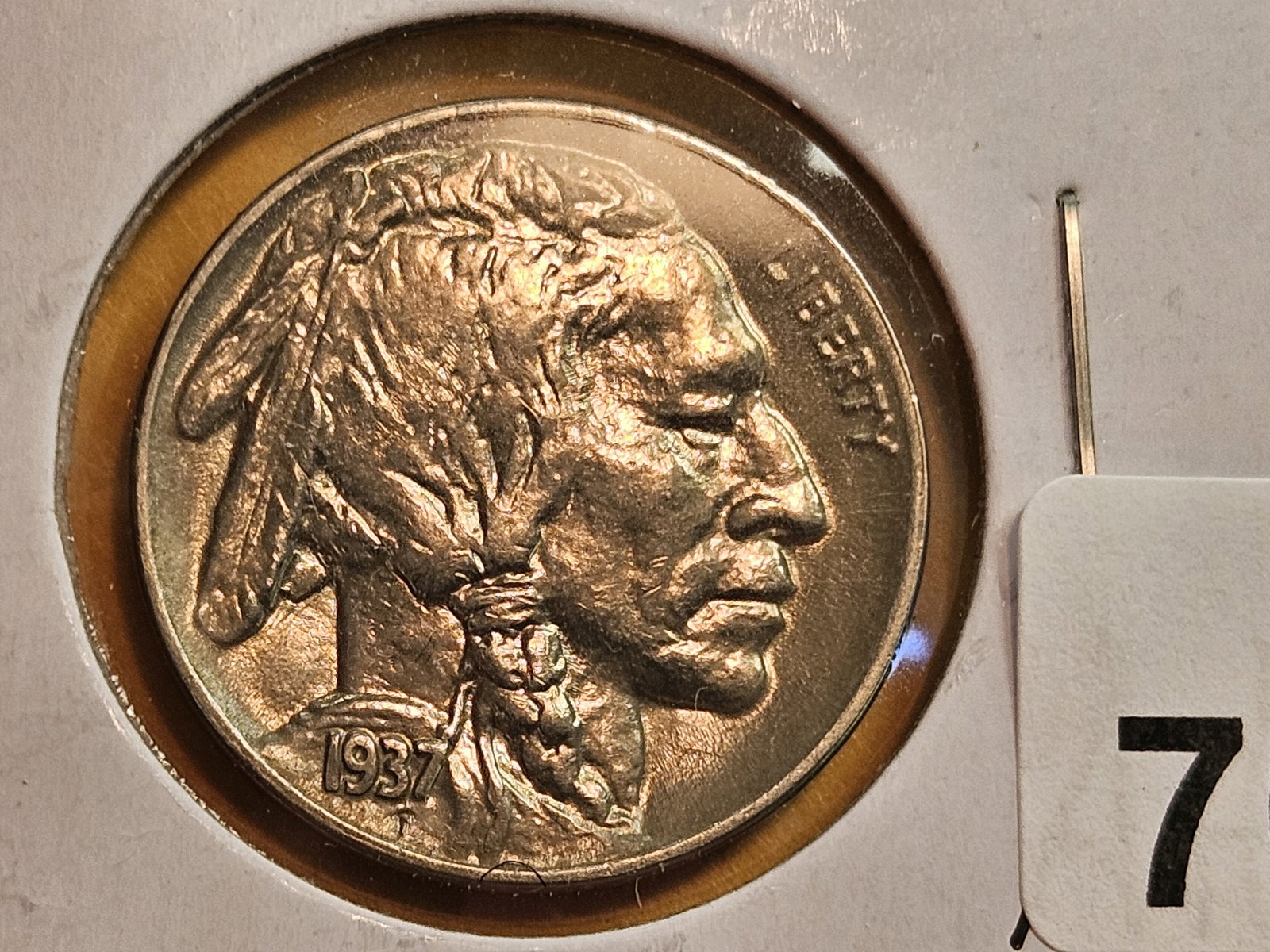 Very Choice Brilliant Uncirculated 1937 Buffalo Nickel - 3