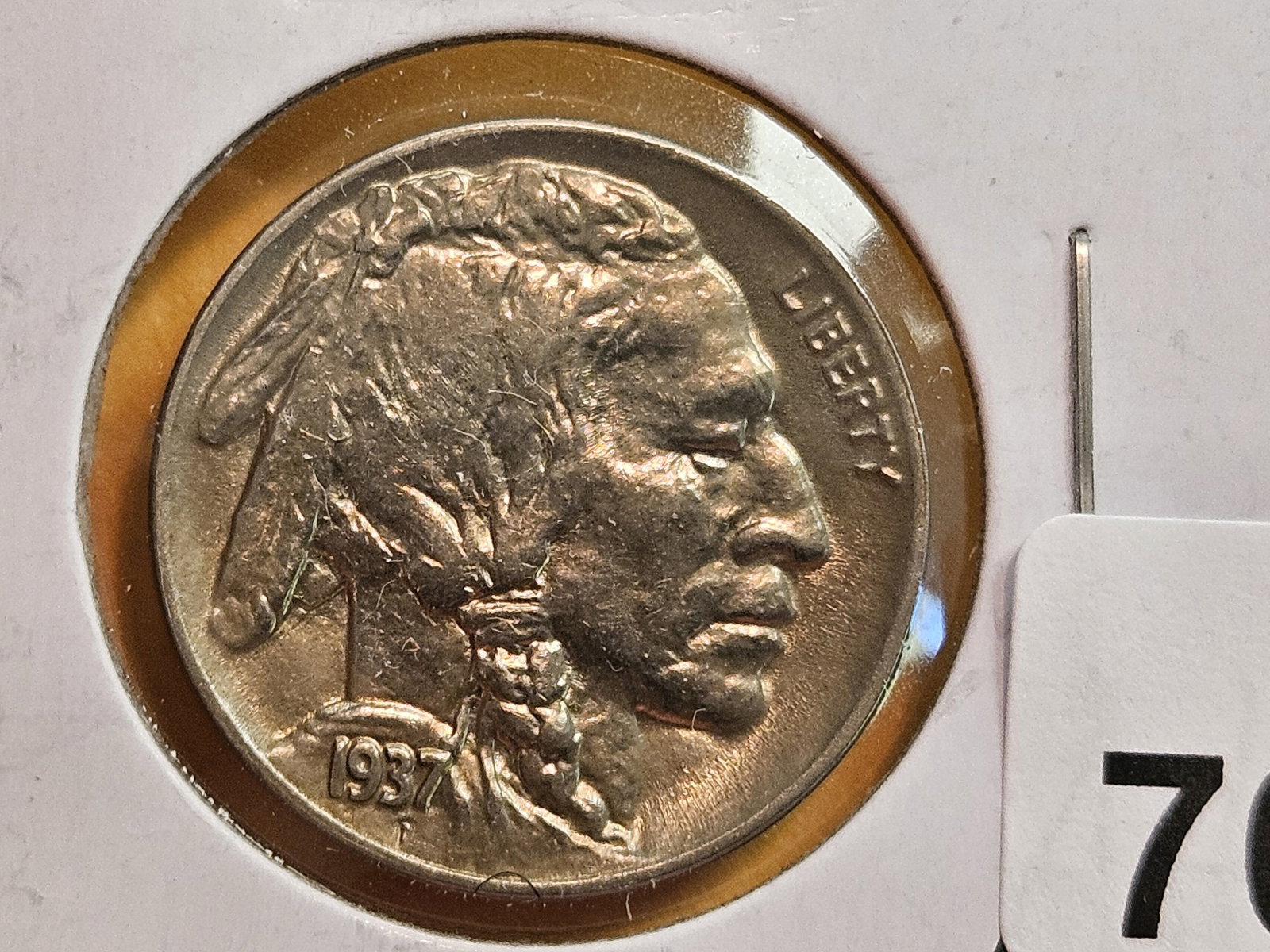 Very Choice Brilliant Uncirculated 1937 Buffalo Nickel - 4