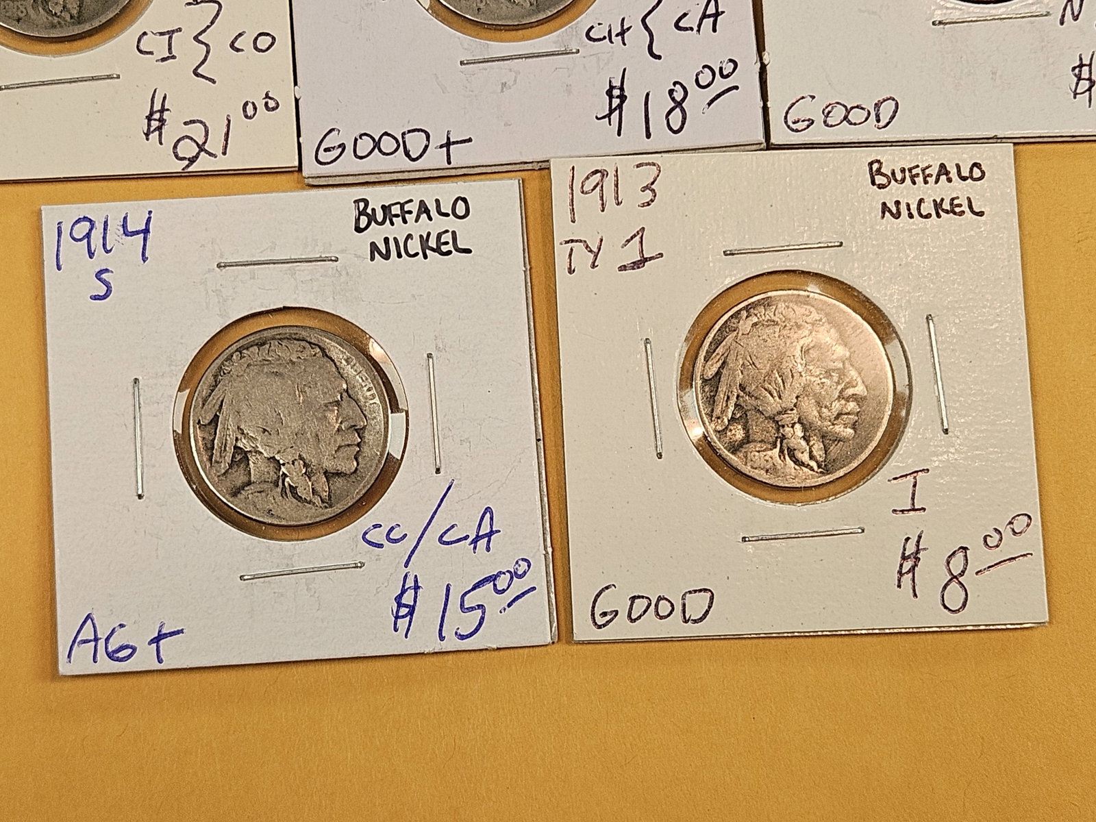 Eight mixed Semi-Key or better date Buffalo Nickels - 6