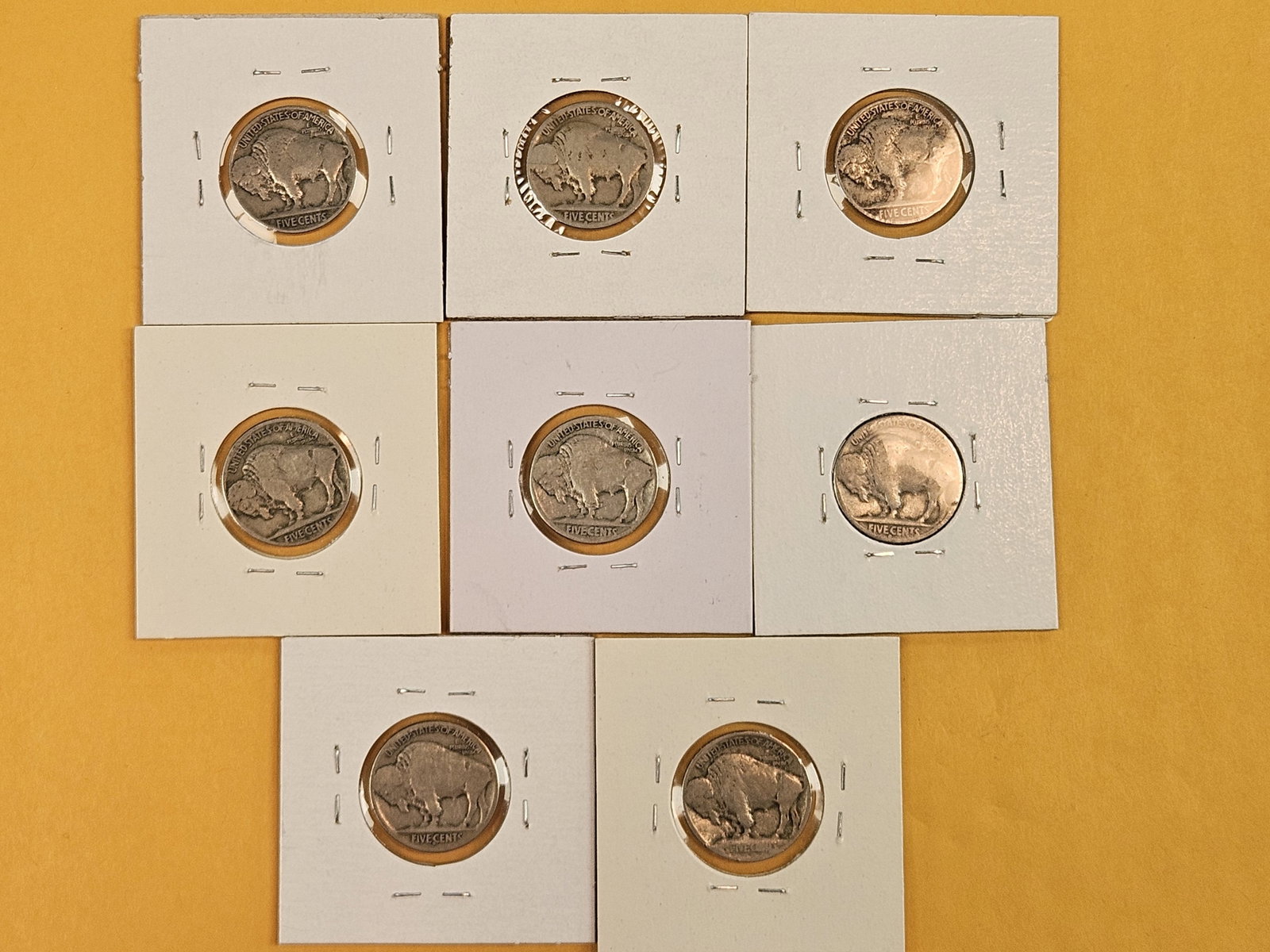 Eight mixed Semi-Key or better date Buffalo Nickels - 7