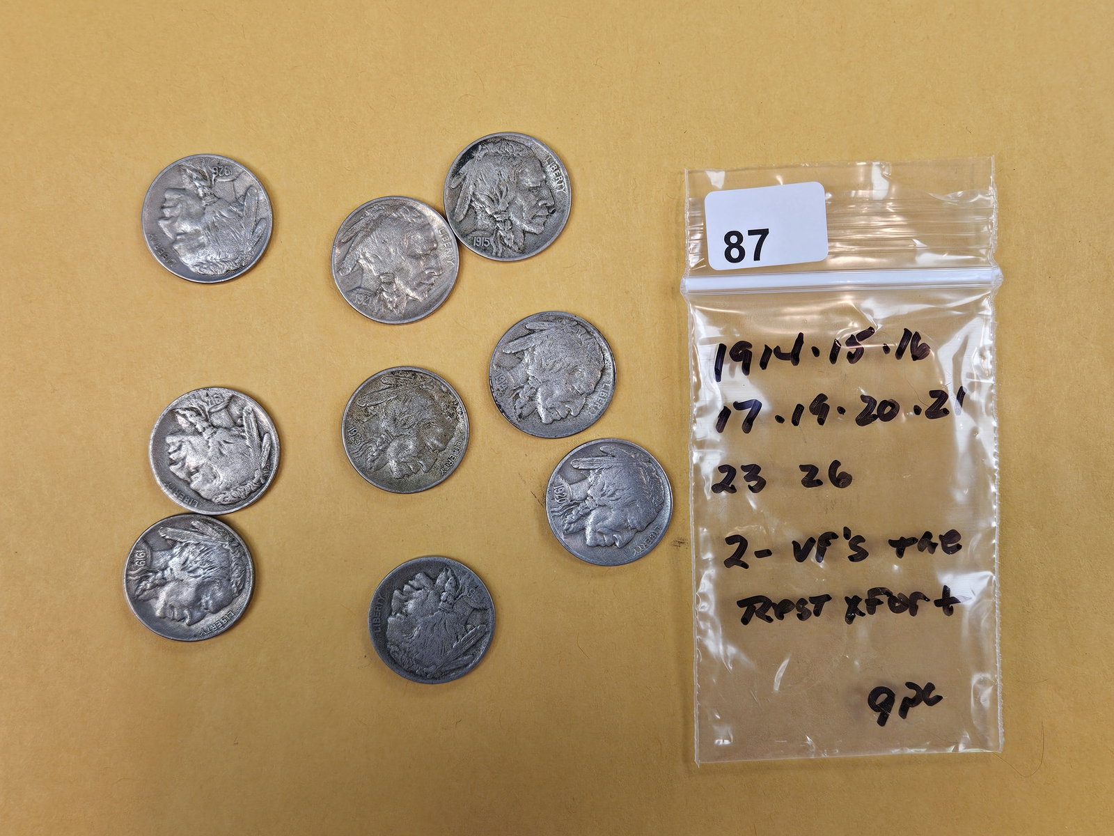 Nine earlier or little better Buffalo Nickels (1 of 2)