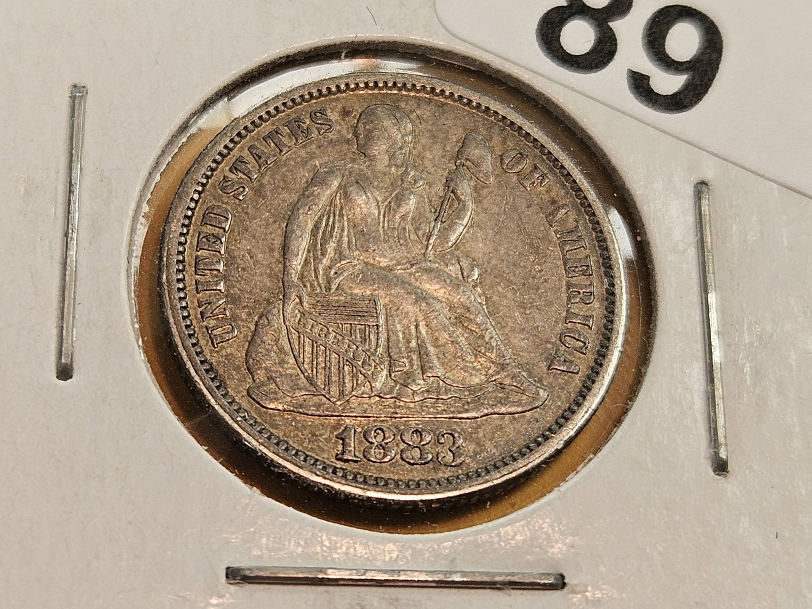 1883 Seated Liberty silver Dime in Extra Fine - 3