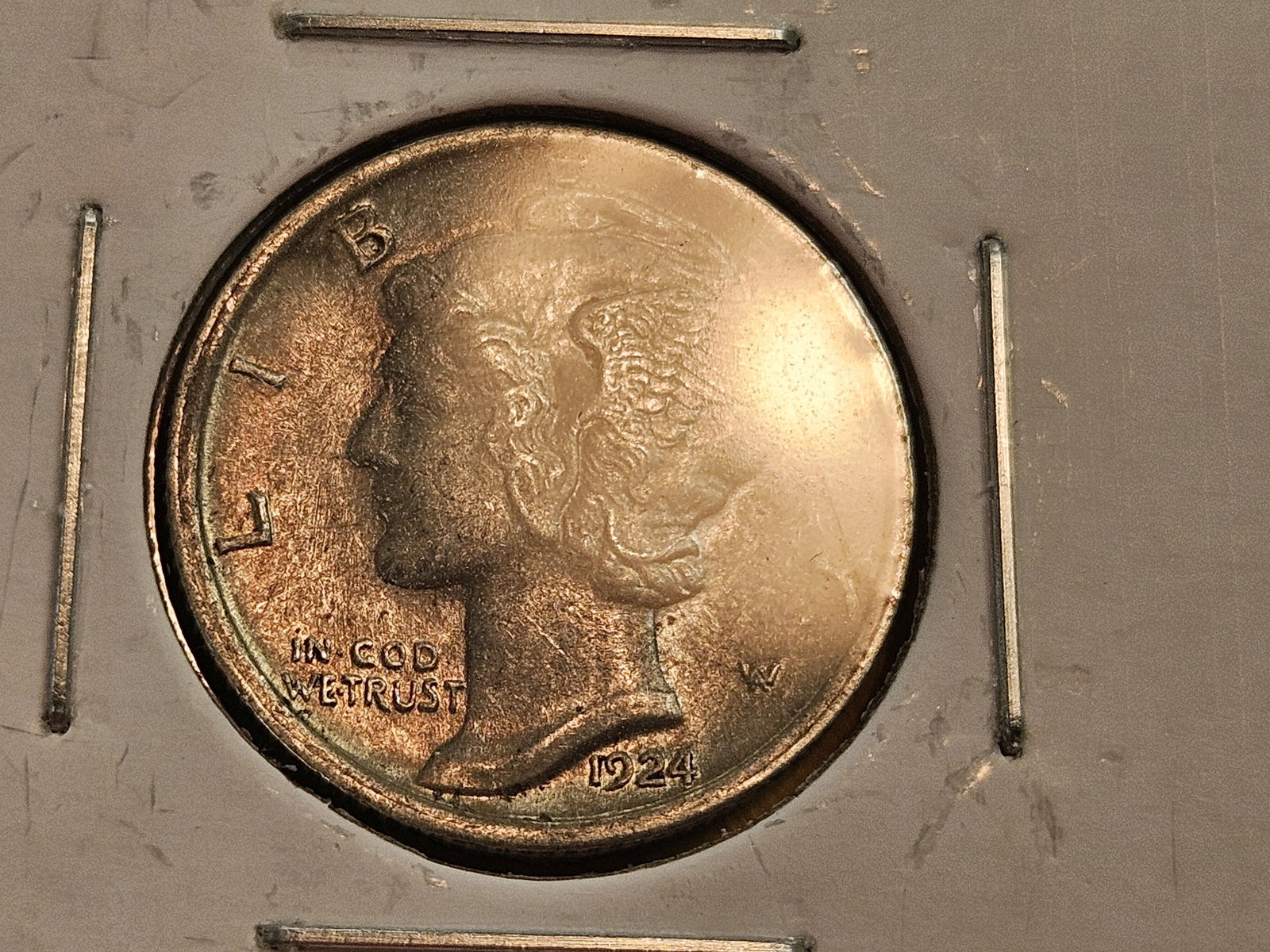 Choice AU-BU 1923 Mercury silver Dime - 3