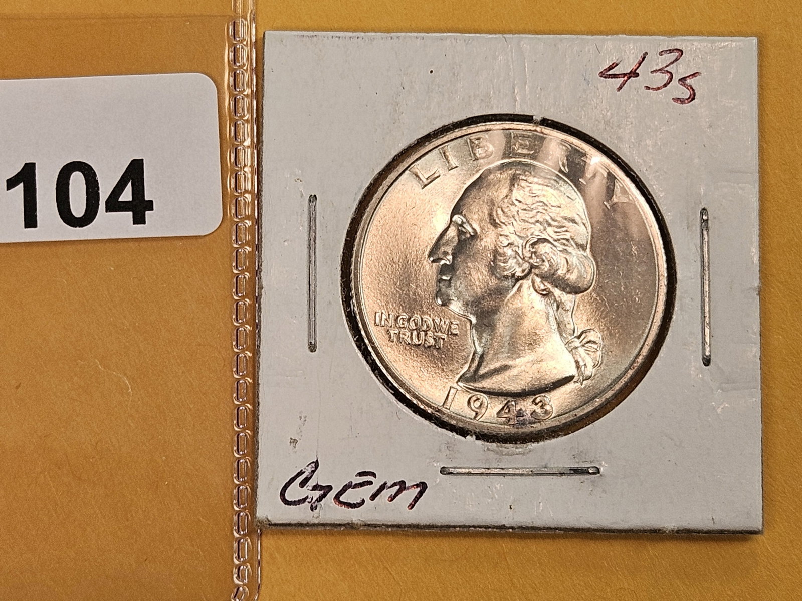 GEM Brilliant Uncirculated 1943-S Washington Quarter - 2