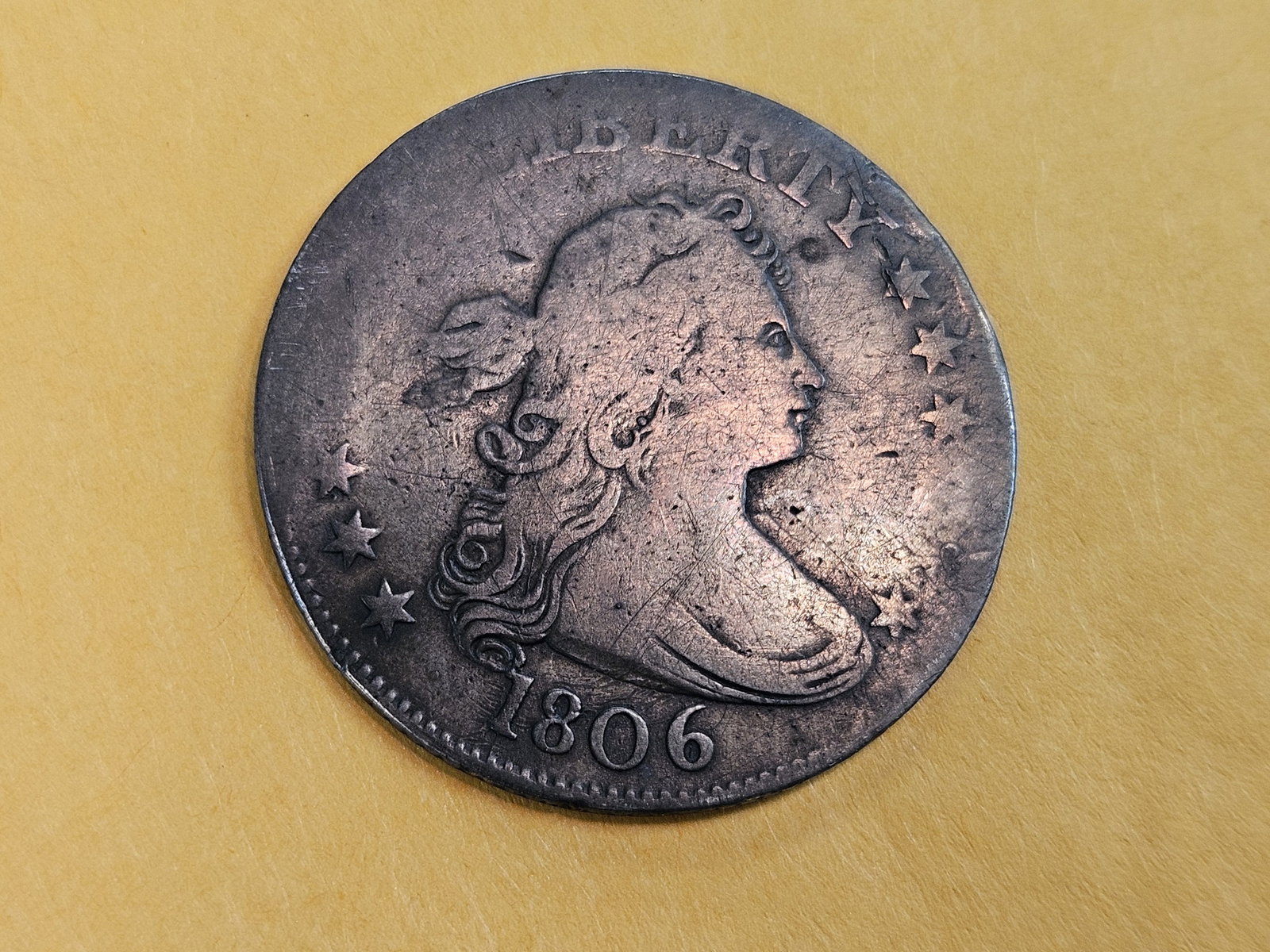 * Scarcer 1806 Draped Bust Quarter in Fine plus - details! (1 of 8)