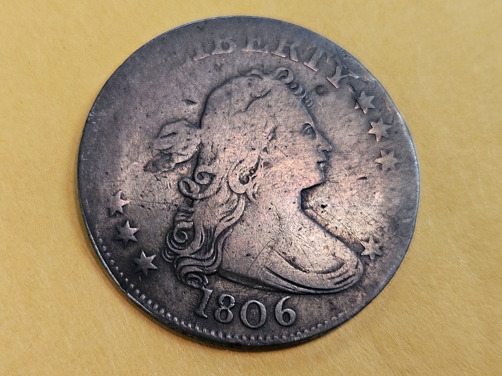 * Scarcer 1806 Draped Bust Quarter in Fine plus - details! - 4