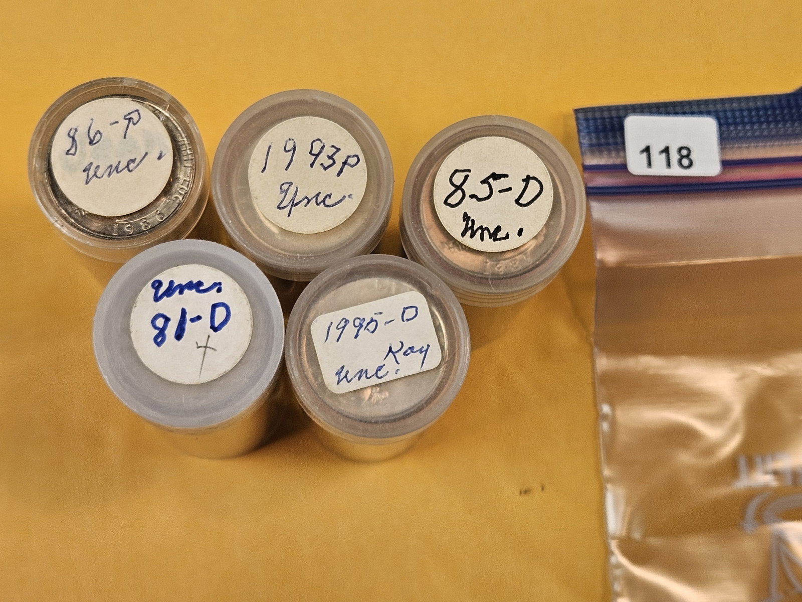 Five mixed, Brilliant Uncirculated Rolls of Washington Quarters: Unopened by us. Unsearched by us. Came in a large estate. Happy hunting!