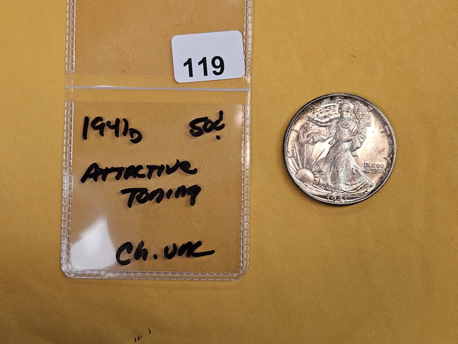 Choice Brilliant Uncirculated 1941-D Walking Liberty Half Dollar - 2