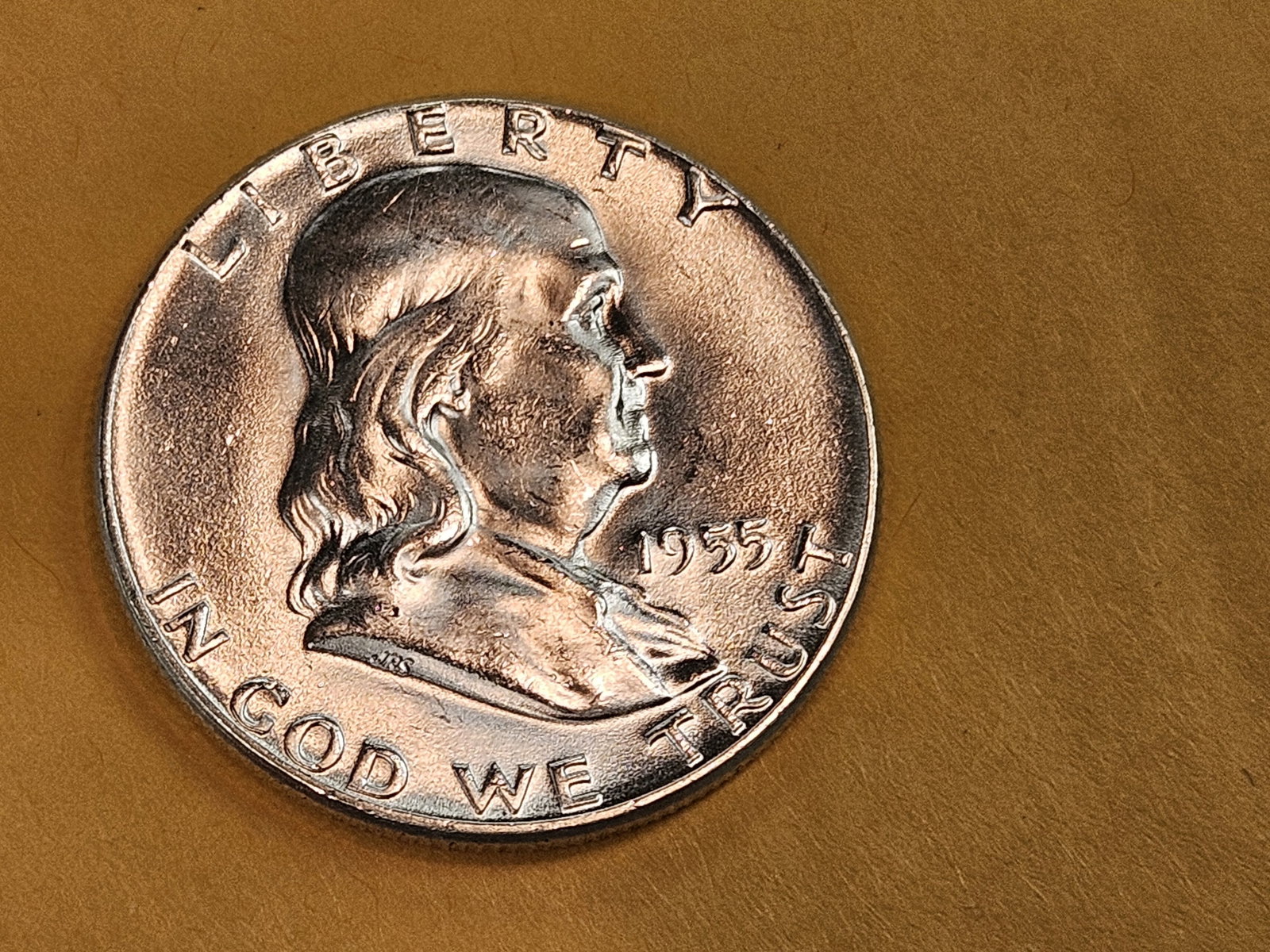 GEM Brilliant Uncirculated 1955 Franklin Half Dollar FBL - 3