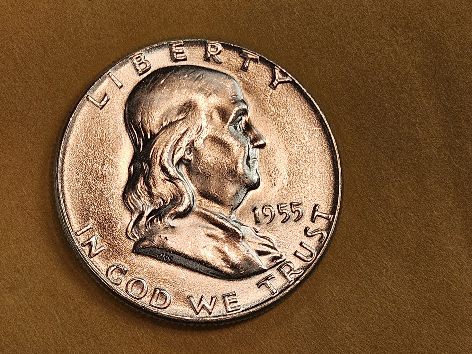 GEM Brilliant Uncirculated 1955 Franklin Half Dollar FBL - 4