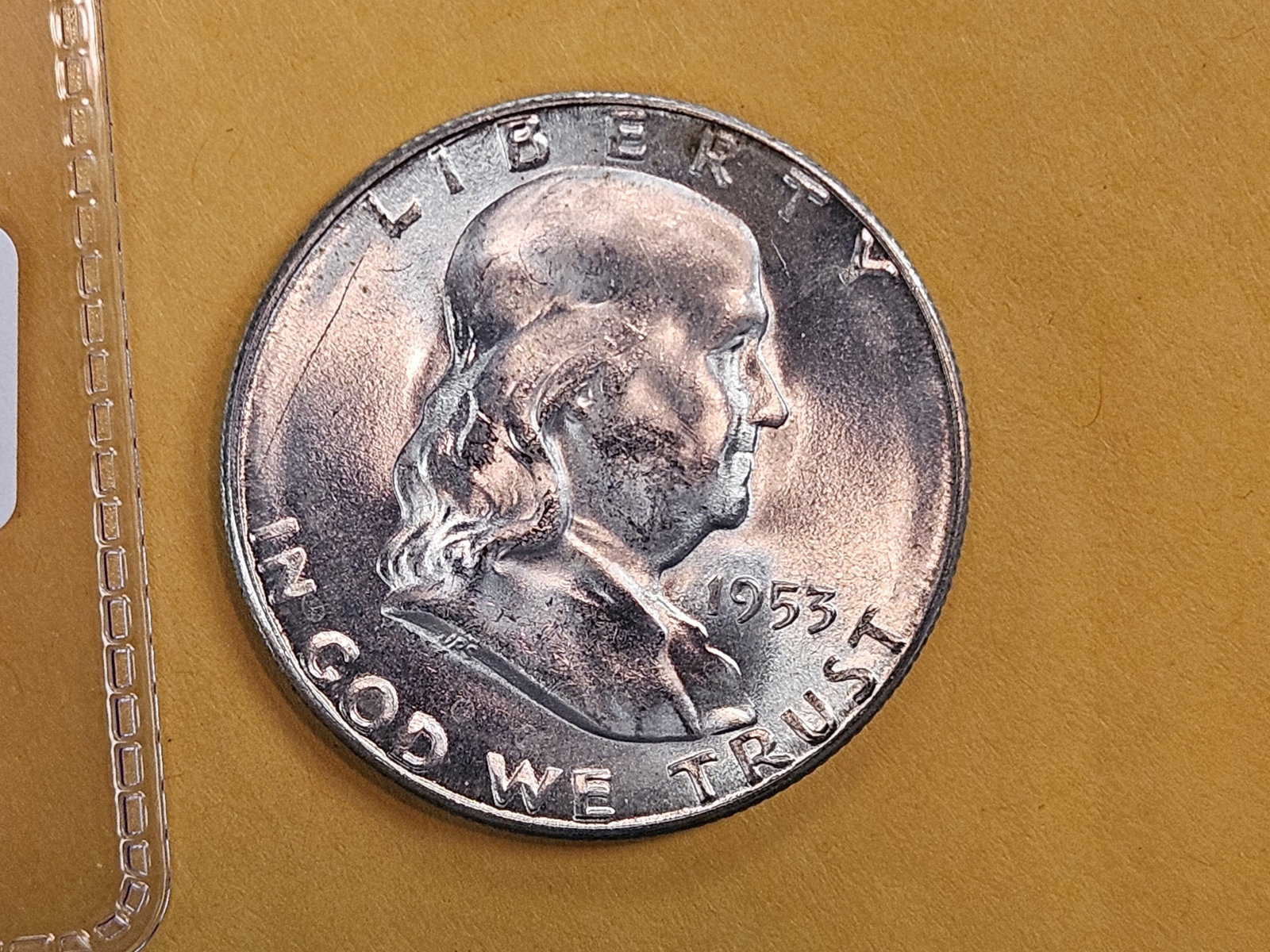 Very Choice Brilliant Uncirculated 1953-S Franklin half Dollar - 2