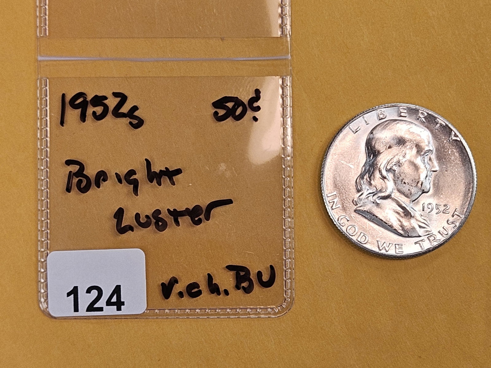 Very Choice Brilliant Uncirculated 1952-S Franklin Half Dollar - 2