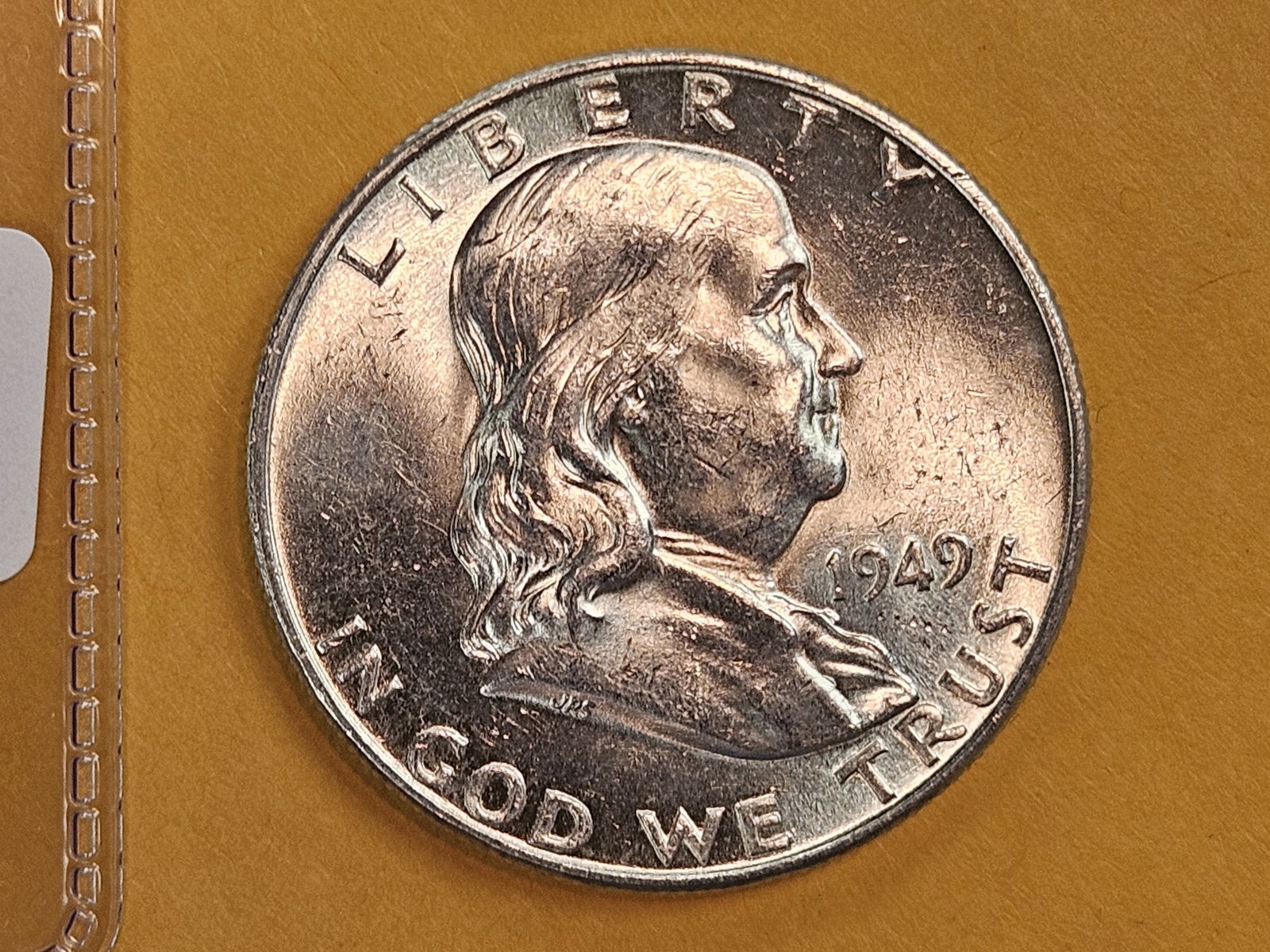 Choice Brilliant Uncirculated 1949 Franklin Half Dollar FBL - 3