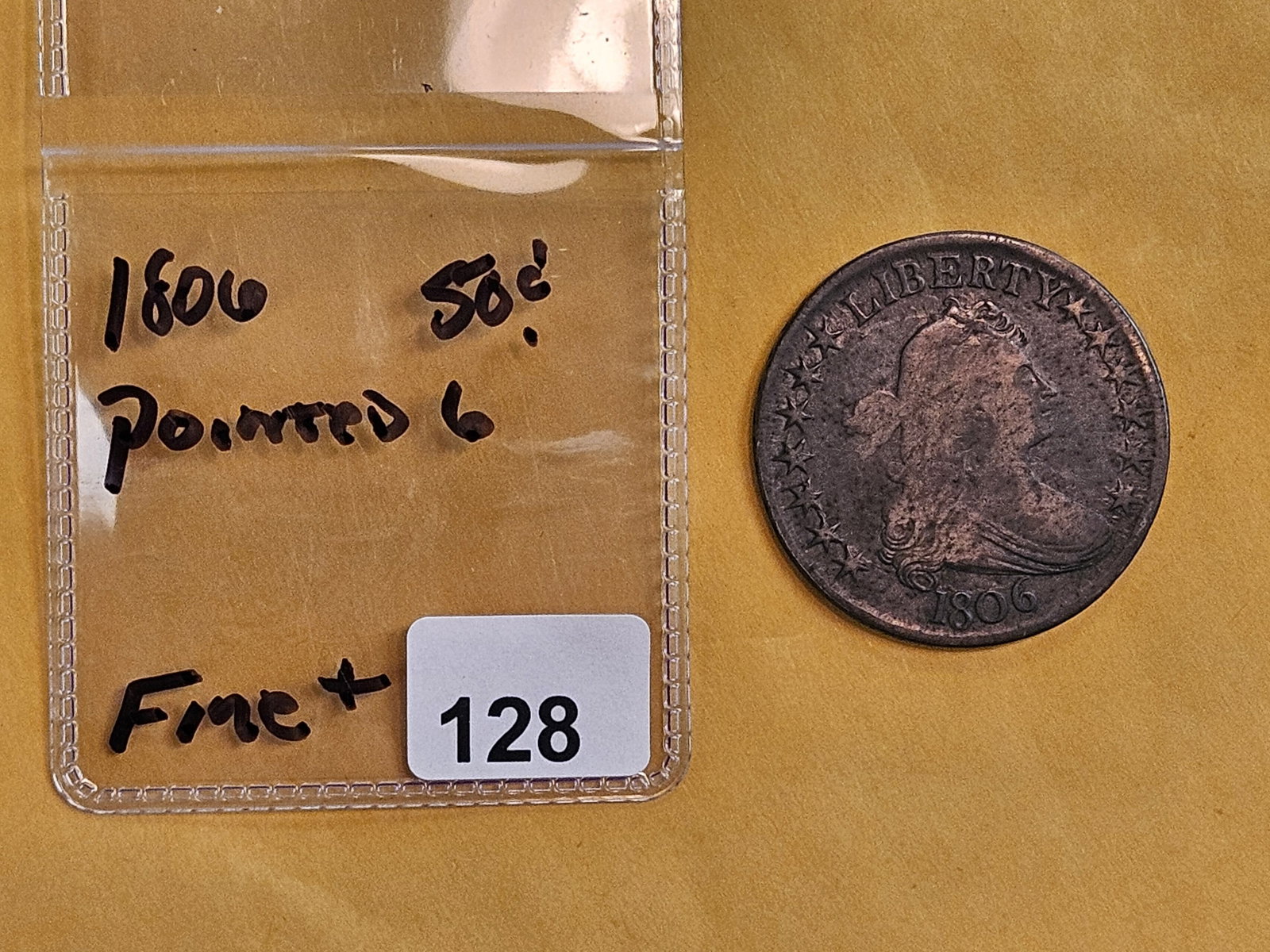 * Scarce! 1806 Draped Bust silver Half Dollar - 2