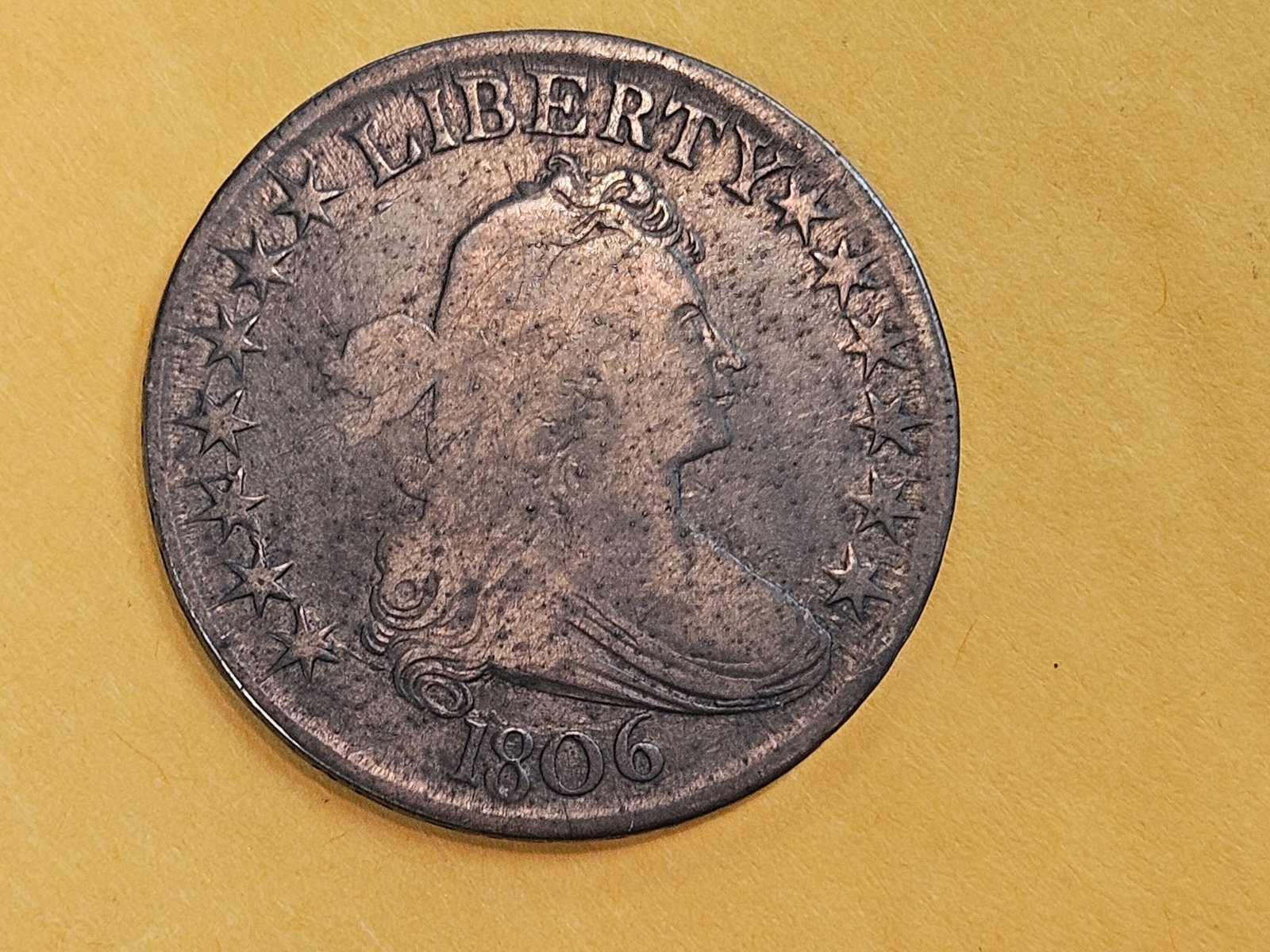 * Scarce! 1806 Draped Bust silver Half Dollar - 4