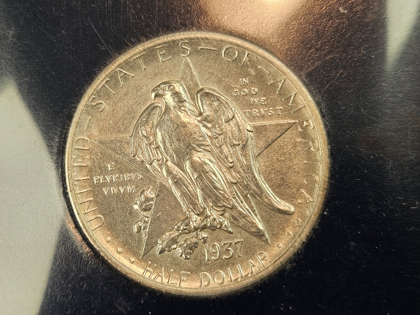 * GEM Brilliant Uncirculated 1937-S Texas Commemorative silver Half Dollar - 8
