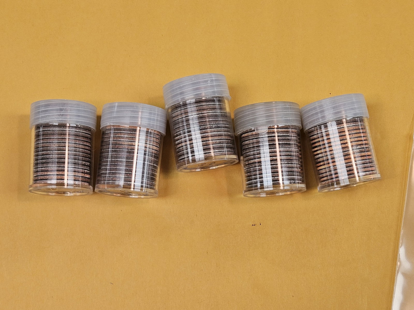 Five mixed, Brilliant Uncirculated Rolls of Kennedy Half Dollars - 2