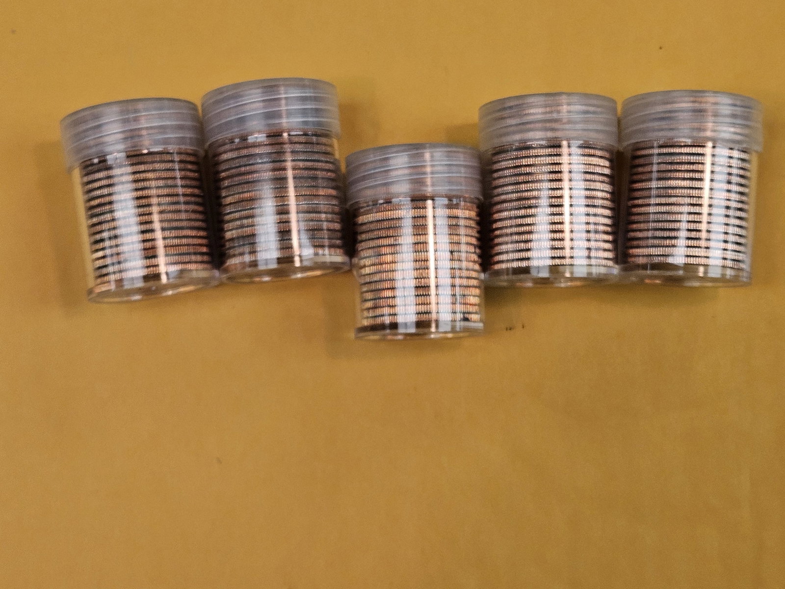 Five mixed, Brilliant Uncirculated Rolls of Kennedy Half Dollars - 2