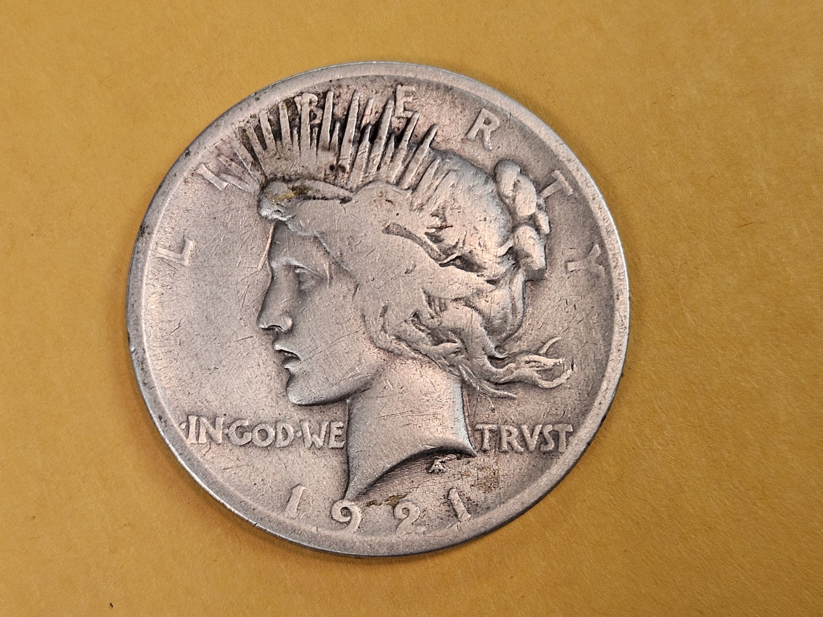 ** KEY DATE ** 1921 Peace Silver Dollar in Fine: First Year issue