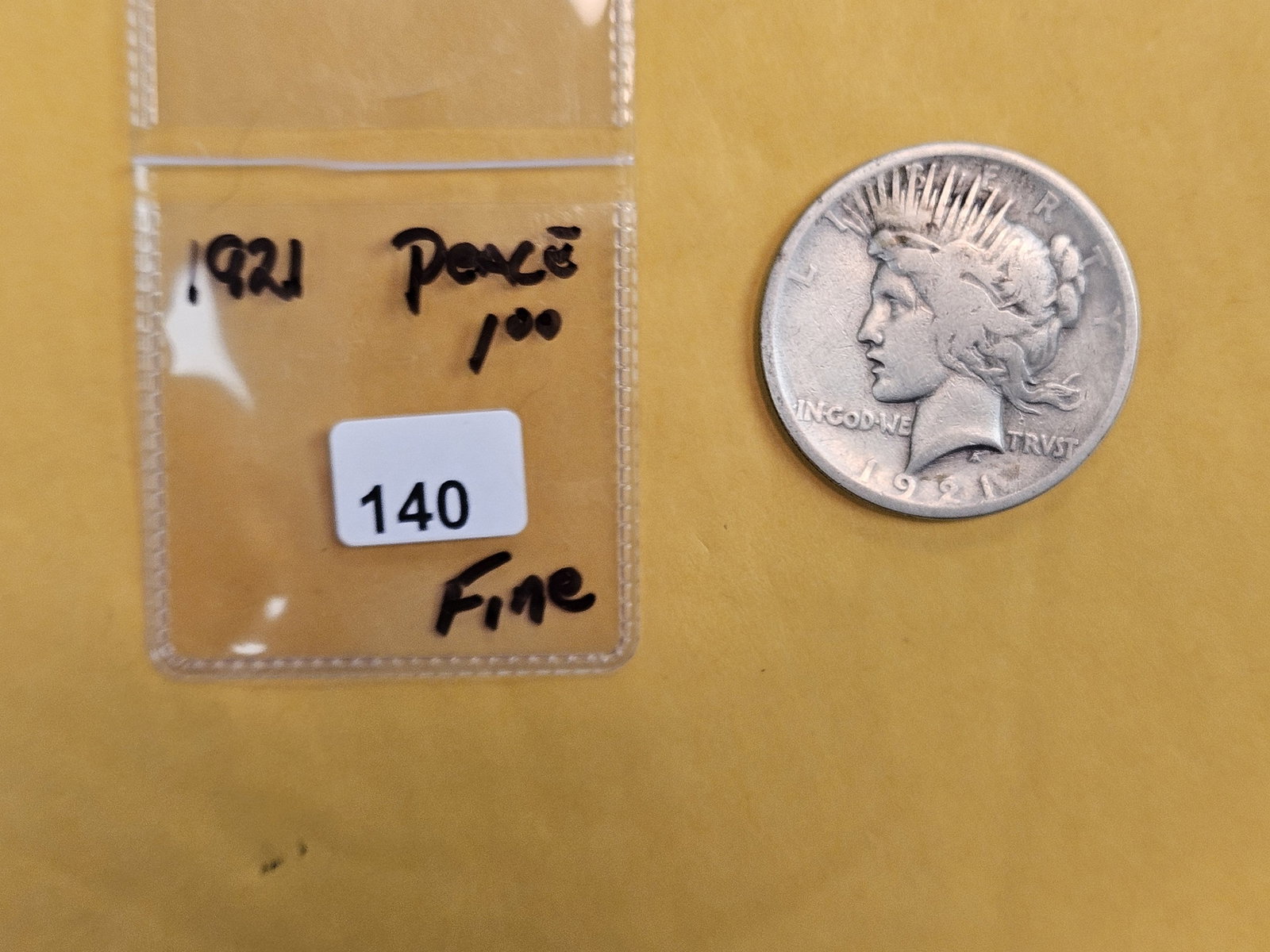 ** KEY DATE ** 1921 Peace Silver Dollar in Fine - 2