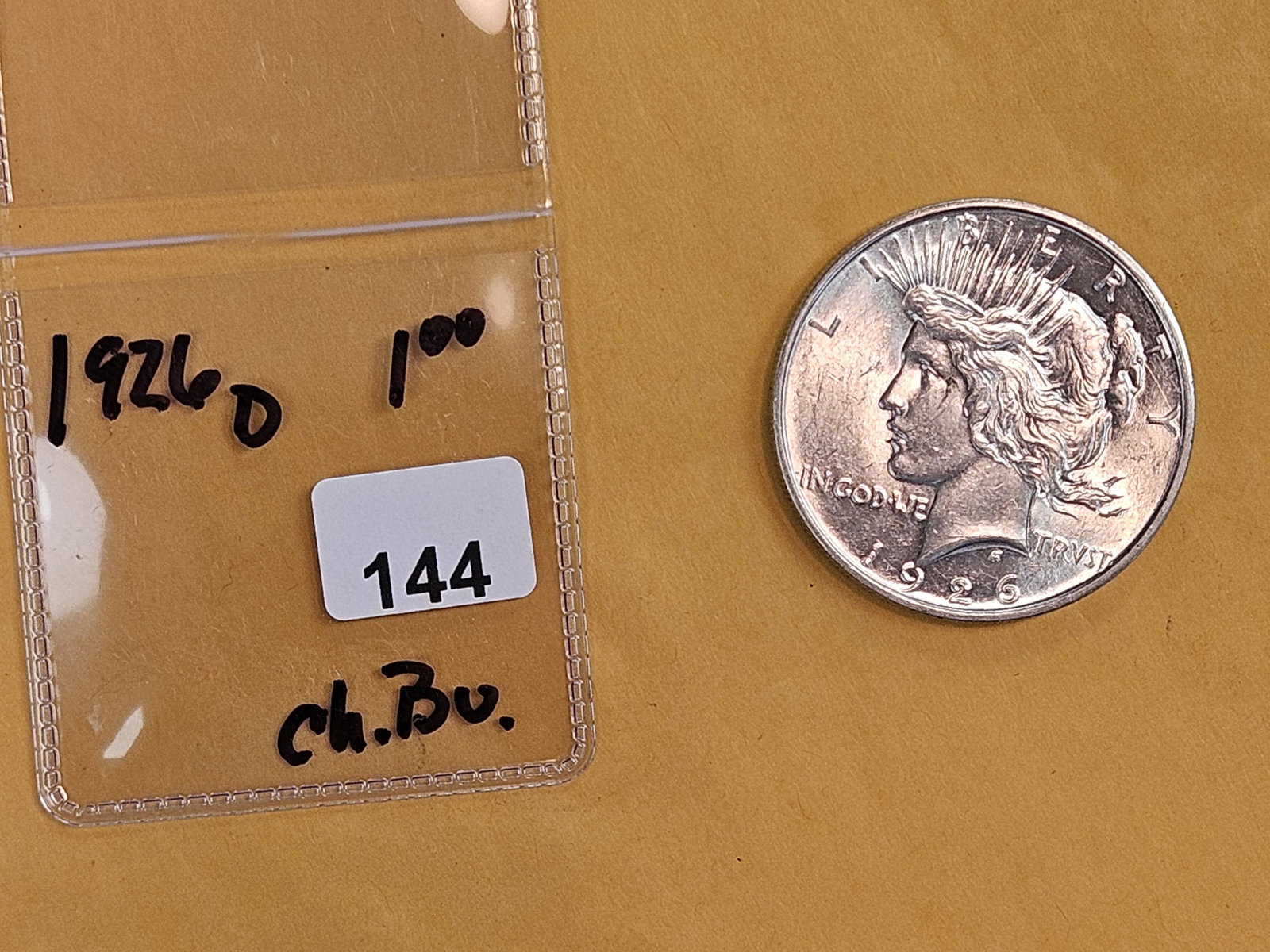 * Choice Brilliant Uncirculated 1926-D Peace Silver Dollar - 2