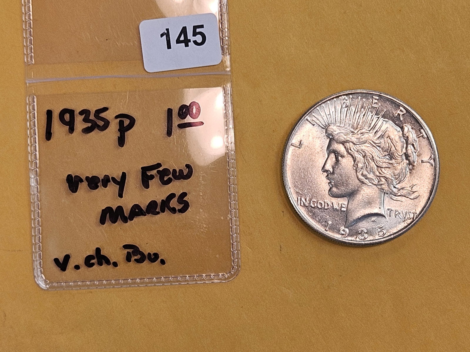 * Very Choice Brilliant Uncirculated 1935 Peace Silver Dollar - 2