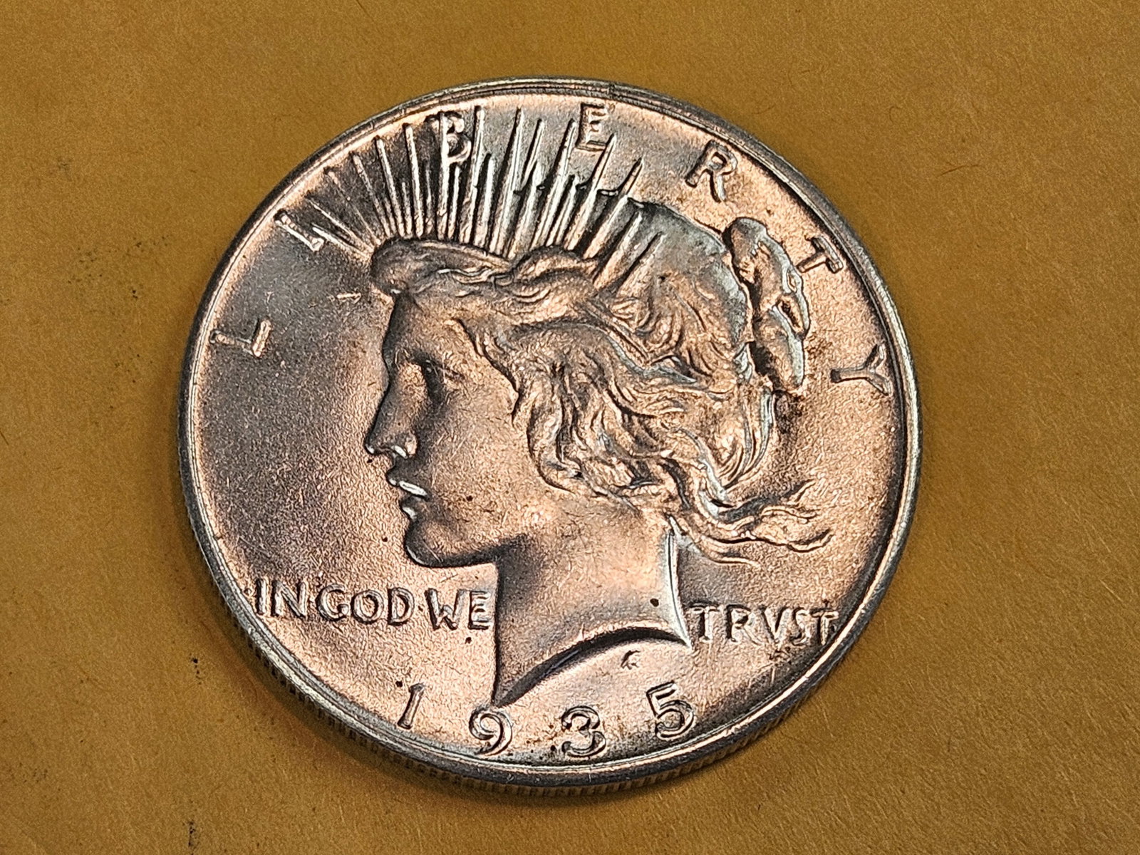 * Very Choice Brilliant Uncirculated 1935 Peace Silver Dollar - 3