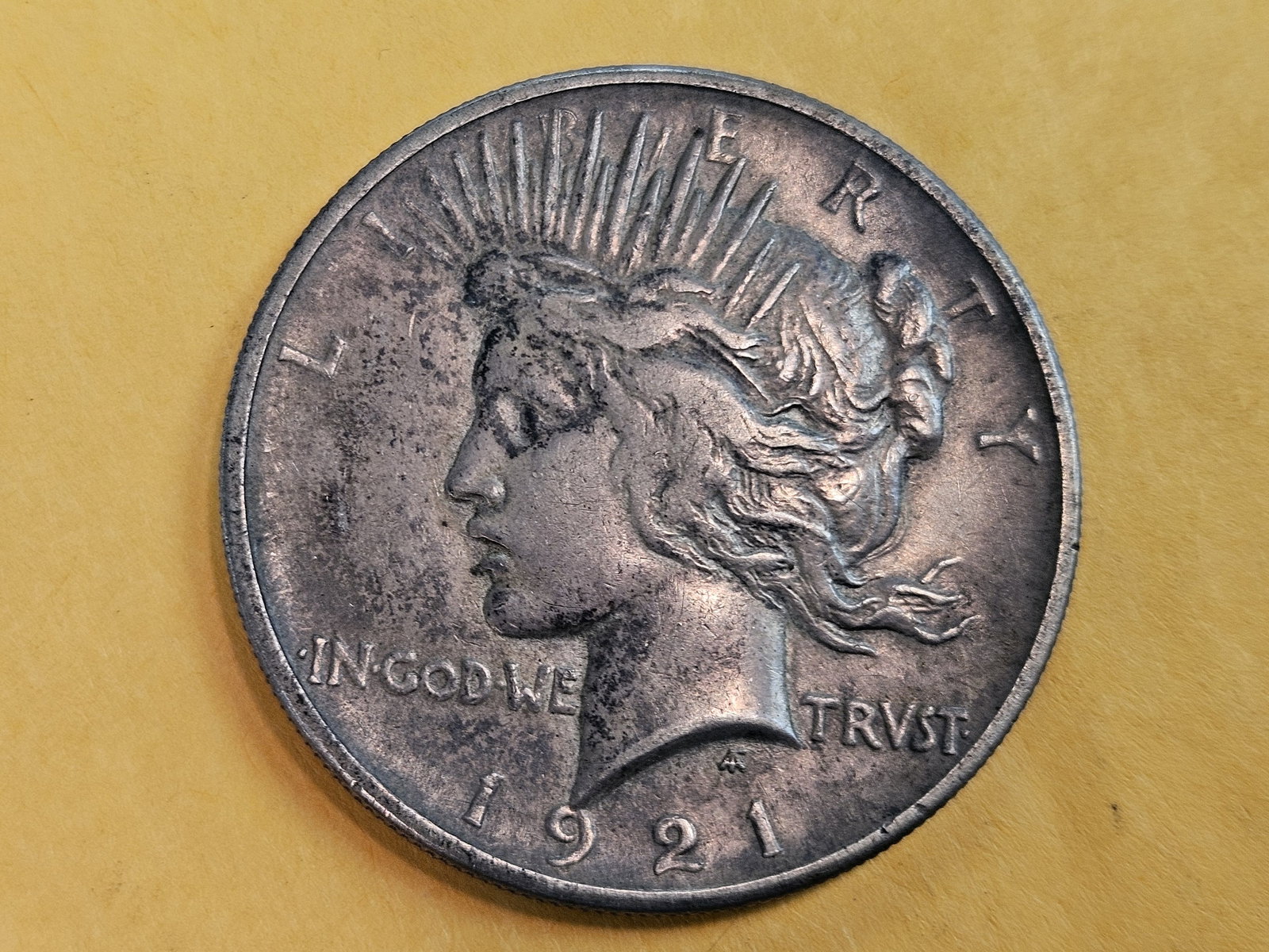 ** KEY DATE ** 1921 Peace Silver Dollar in Extra fine plus: First Year issue