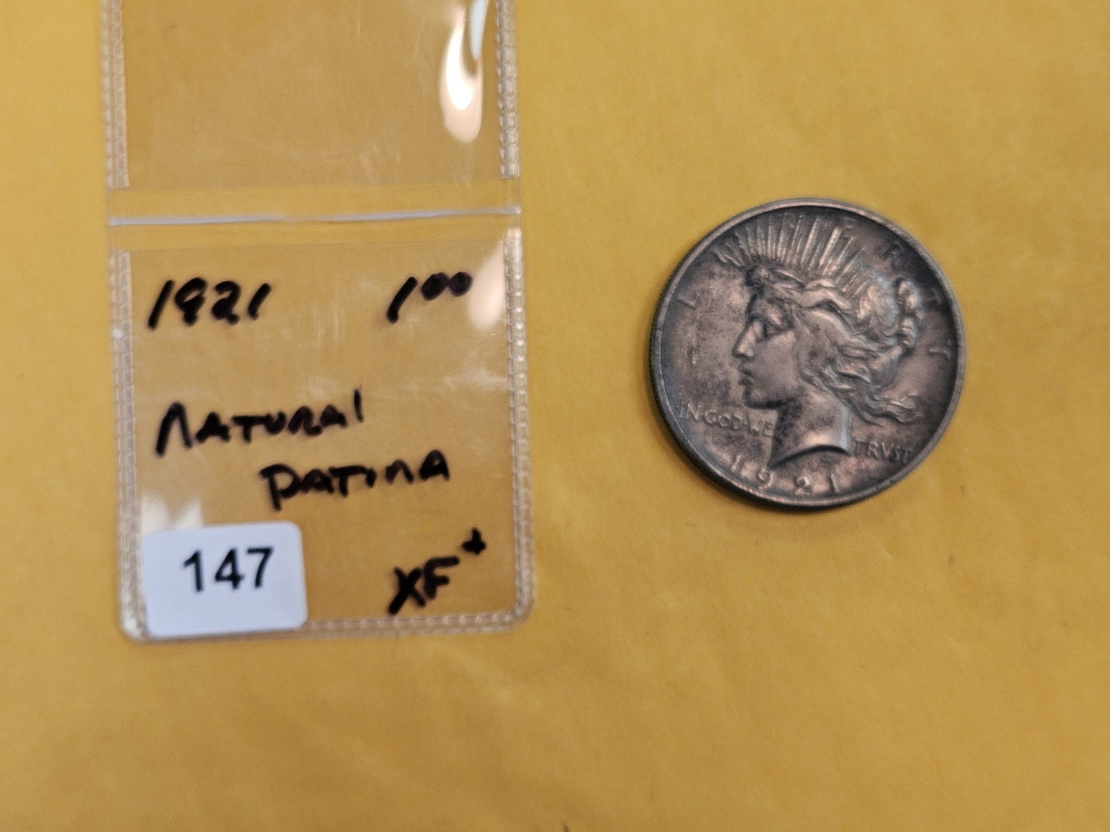 ** KEY DATE ** 1921 Peace Silver Dollar in Extra fine plus - 2