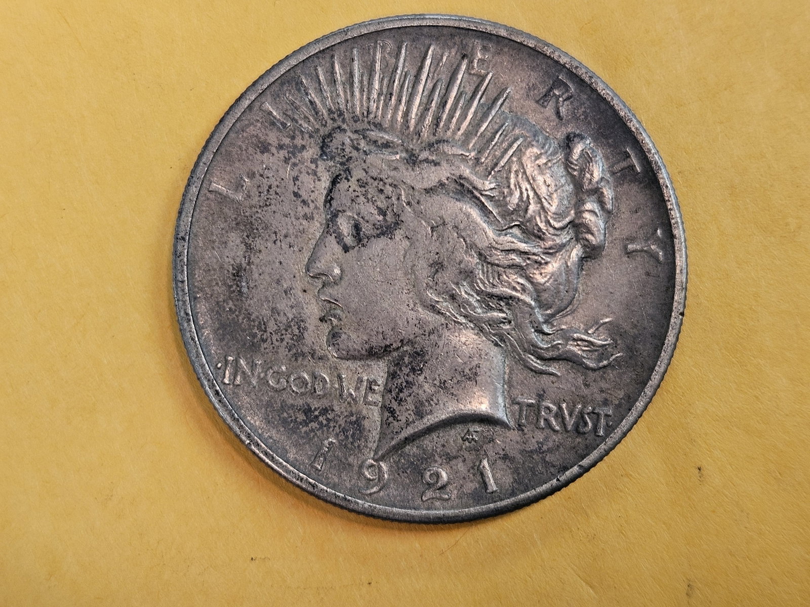 ** KEY DATE ** 1921 Peace Silver Dollar in Extra fine plus - 3