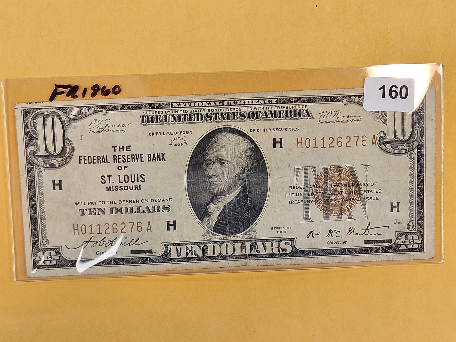 Series of 1929 Ten Dollar National Currency: FR 1860. Saint Louis