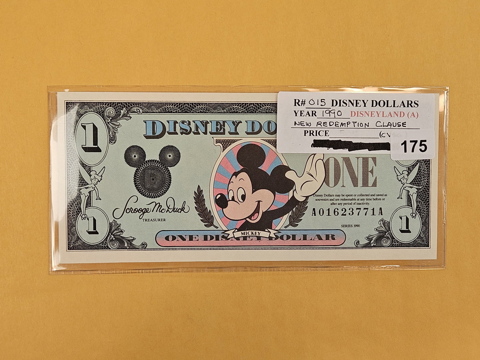 DISNEY DOLLAR! Crisp Uncirculated 1990-A One Dollar (1 of 2)