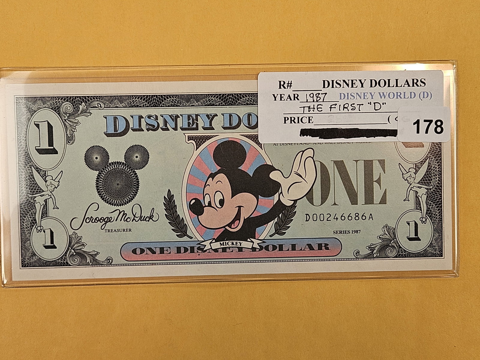 DISNEY DOLLAR! Crisp Uncirculated 1987-D One Dollar: The First Dollar